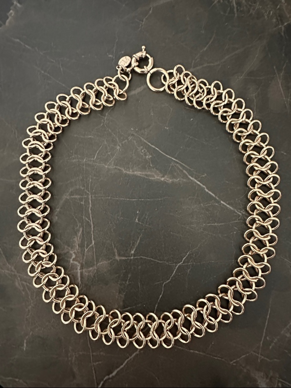 Club Monaco Silver Chainmaille Choker Necklace